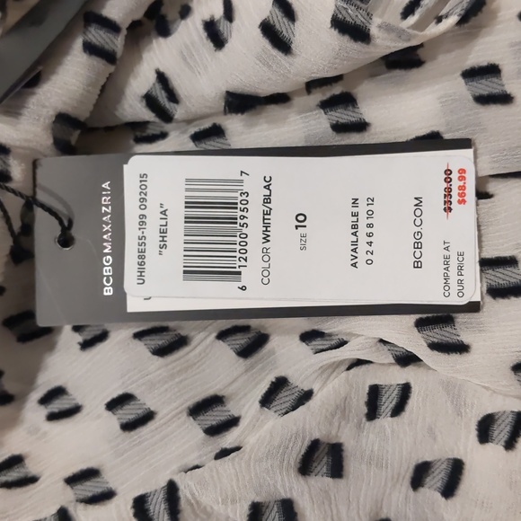 NWT BCBG Silk Blend Cocktail Dress with Ruffle Sleeves Size 10 - Picture 9 of 12